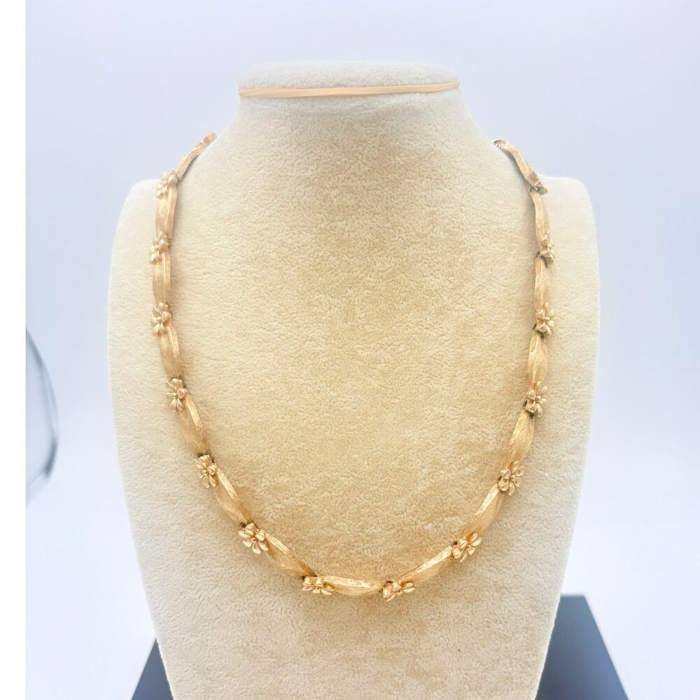 Crown Trifari Cast Ribbon Floral Necklace • c.1958–64 • Birthday Ribbon